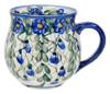 Polish Pottery 16 oz. Large Belly Mug (Blue Cascade) | NDA10-A31 at PolishPotteryOutlet.com