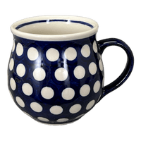 A picture of a Polish Pottery 16 oz. Large Belly Mug (Hello Dotty) | NDA10-A64 as shown at PolishPotteryOutlet.com/products/large-belly-mug-hello-dotty-nda10-64
