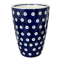 A picture of a Polish Pottery Large Tumbler (Dot to Dot) | NDA11-22 as shown at PolishPotteryOutlet.com/products/large-tumbler-dot-to-dot-nda11-22