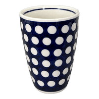A picture of a Polish Pottery Large Tumbler (Hello Dotty) | NDA11-A64 as shown at PolishPotteryOutlet.com/products/large-tumbler-hello-dotty-nda11-64