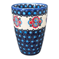 A picture of a Polish Pottery Large Tumbler (Polish Bouquet) | NDA11-82 as shown at PolishPotteryOutlet.com/products/large-tumbler-polish-bouquet-nda11-82