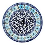 Plate, Round, Dessert, 7.5" in "Blue Daisy Spiral" by Andy | NDA114-38