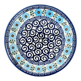 Polish Pottery 7.5" Round Plate (Blue Daisy Spiral) | NDA114-38 Additional Image at PolishPotteryOutlet.com