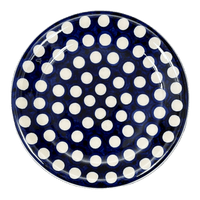 A picture of a Polish Pottery 7.5" Round Plate (Hello Dotty) | NDA114-A64 as shown at PolishPotteryOutlet.com/products/7-5-round-plate-hello-dotty-nda114-64