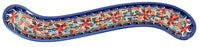 A picture of a Polish Pottery Curved Olive Boat (Meadow in Bloom) | NDA132-A54 as shown at PolishPotteryOutlet.com/products/curved-olive-boat-meadow-in-bloom-nda132-a54