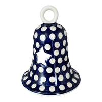 A picture of a Polish Pottery Large Bell Luminary (Hello Dotty) | NDA138-A64 as shown at PolishPotteryOutlet.com/products/large-bell-luminary-hello-dotty-nda138-64