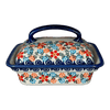 Polish Pottery 5.5" x 4.75" Butter Dish (Meadow in Bloom) | NDA14-A54 at PolishPotteryOutlet.com