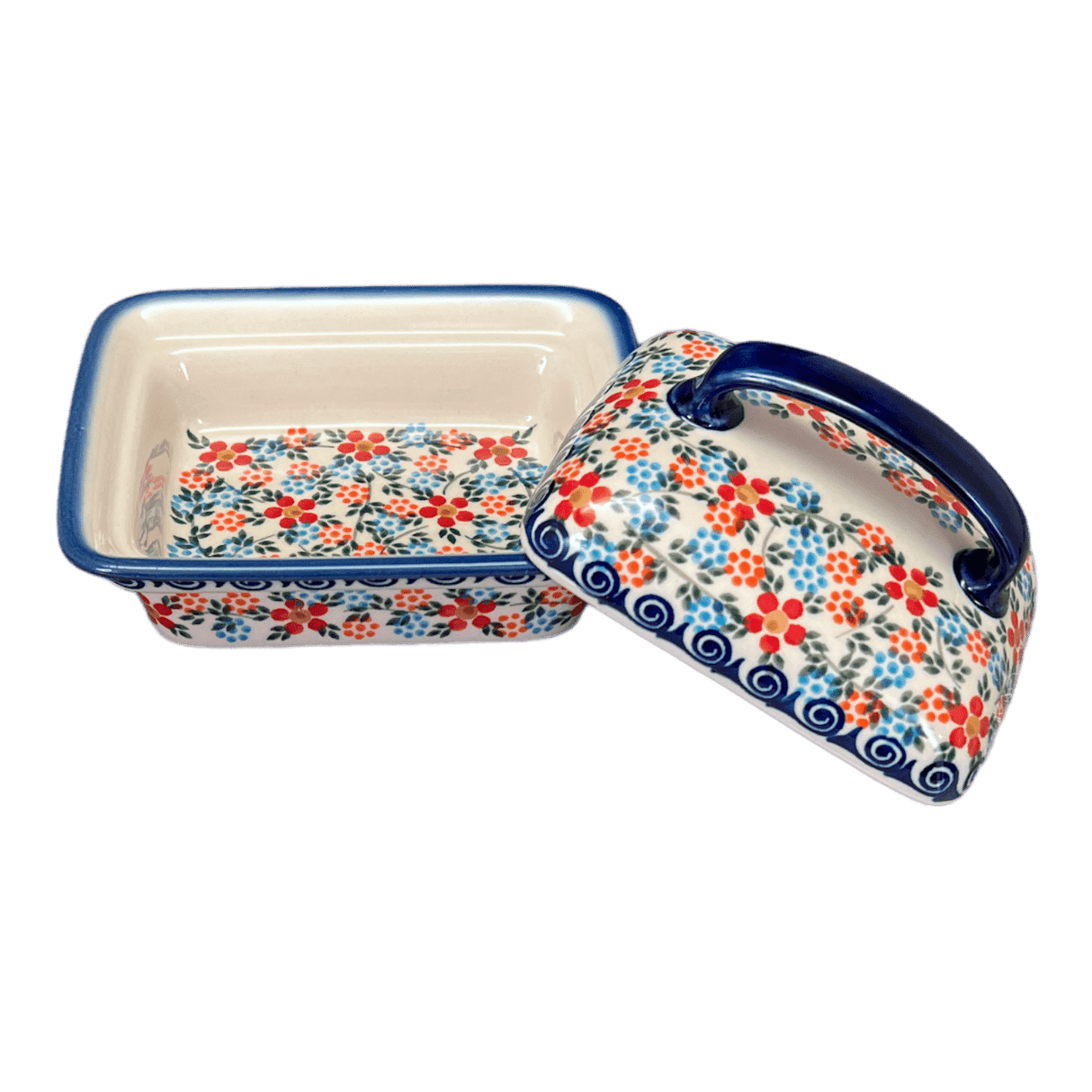 Butter Dish, 5.5" x 4.75" in "Meadow in Bloom" by Andy | NDA14-A54