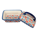 Butter Dish, 5.5" x 4.75" in "Meadow in Bloom" by Andy | NDA14-A54