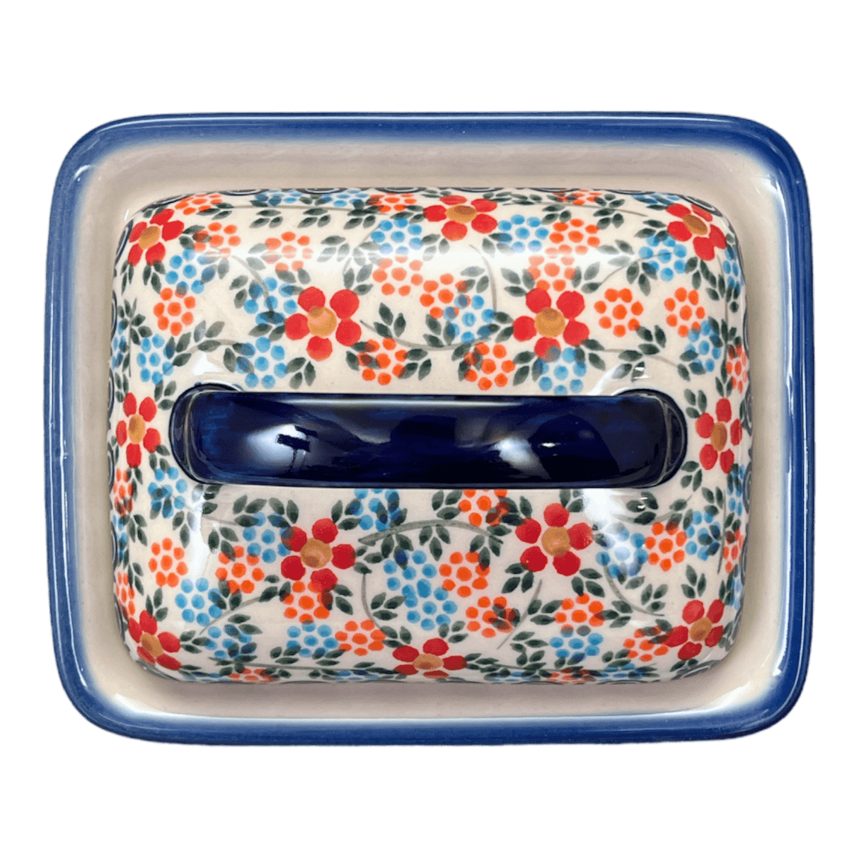 Butter Dish, 5.5" x 4.75" in "Meadow in Bloom" by Andy | NDA14-A54