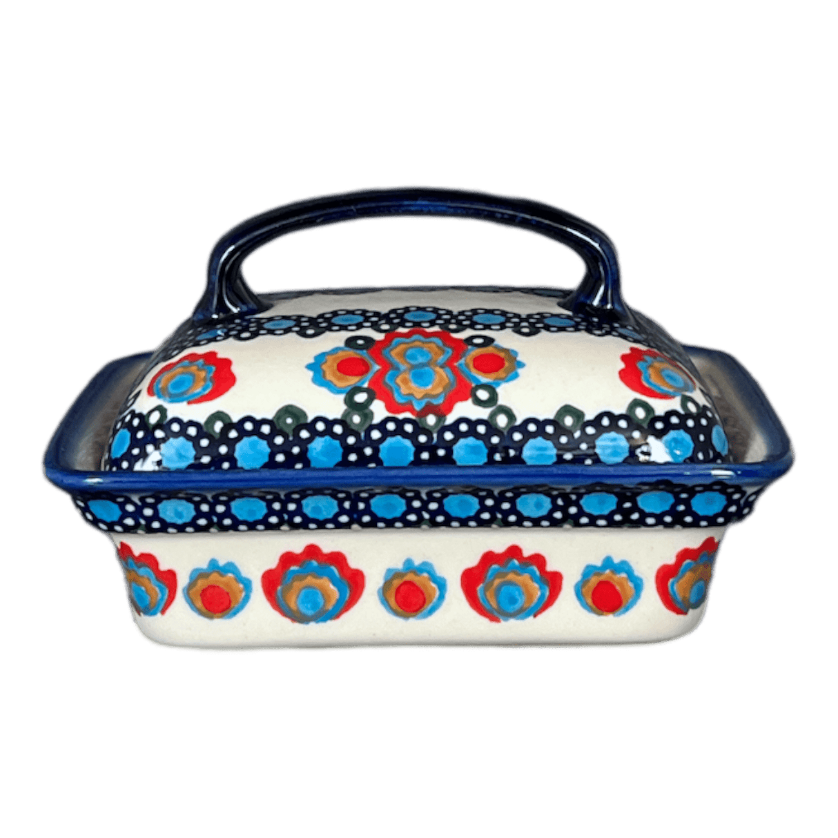 Butter Dish, 5.5" x 4.75" in "Polish Bouquet" by Andy | NDA14-82