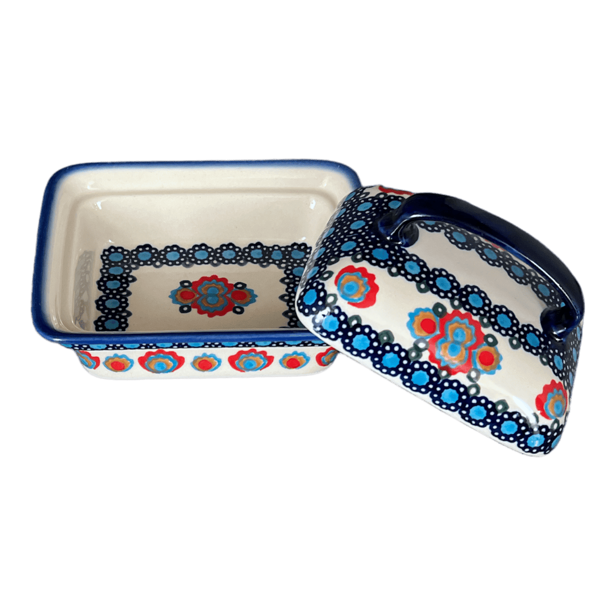 Butter Dish, 5.5" x 4.75" in "Polish Bouquet" by Andy | NDA14-82