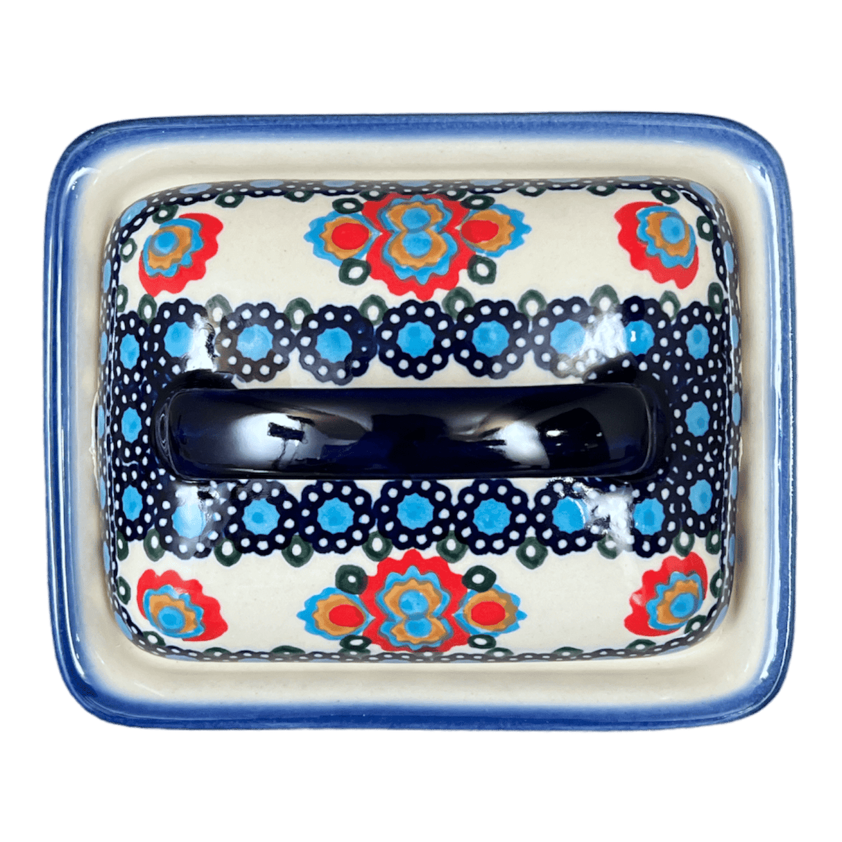 Butter Dish, 5.5" x 4.75" in "Polish Bouquet" by Andy | NDA14-82