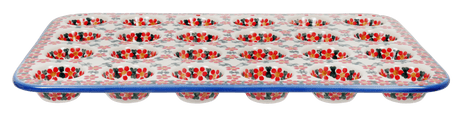 Muffin Pan, 24 Cup Mini, 17" x 11.25" in "Red Lattice" by Andy | NDA168-20