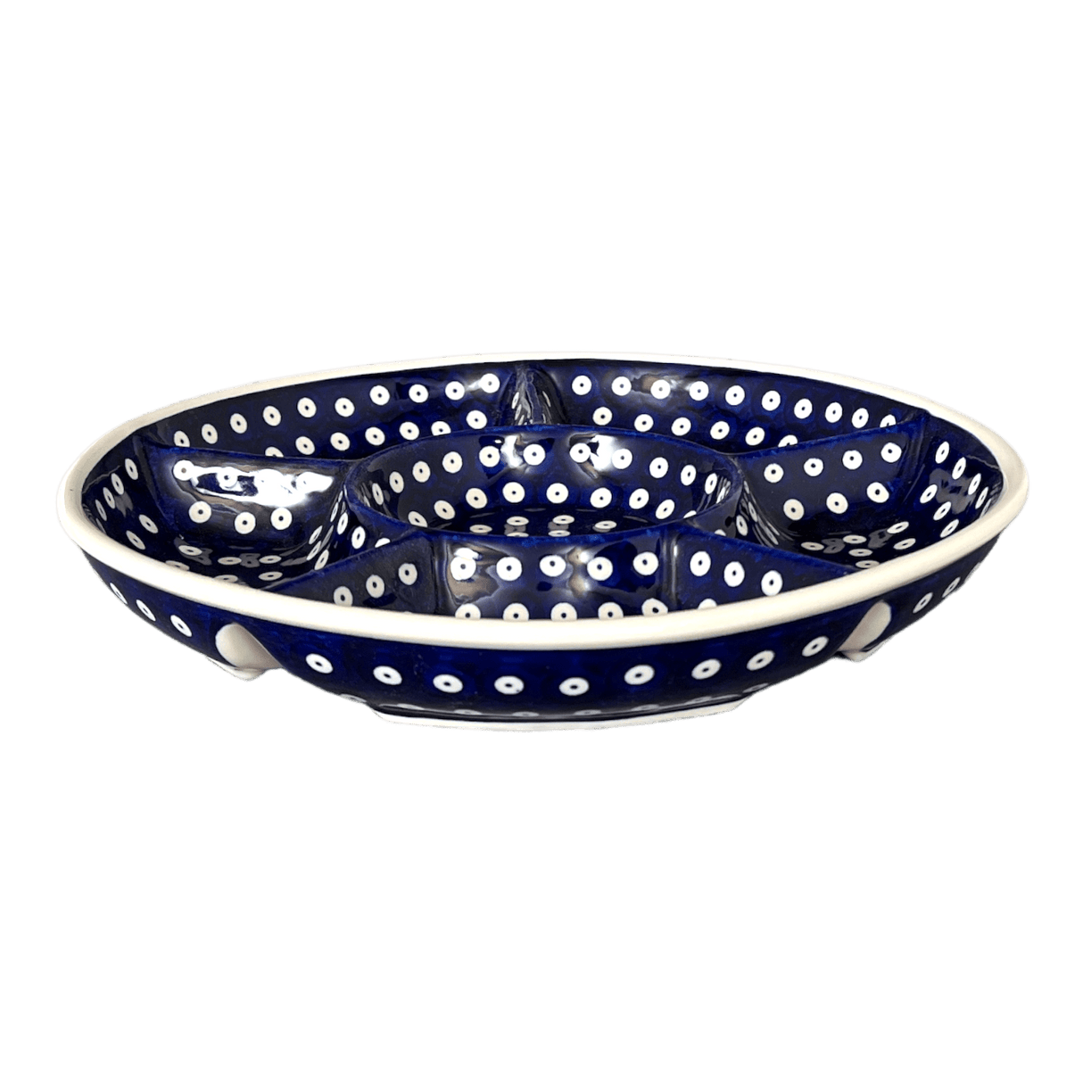 Platter, Round, Divided, 13.25" in "Dot to Dot" by Andy | NDA172-22