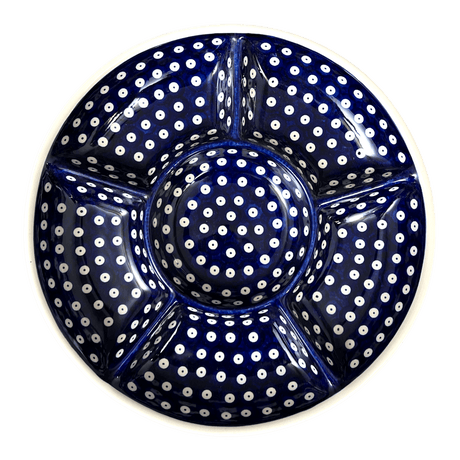 Platter, Round, Divided, 13.25" in "Dot to Dot" by Andy | NDA172-22