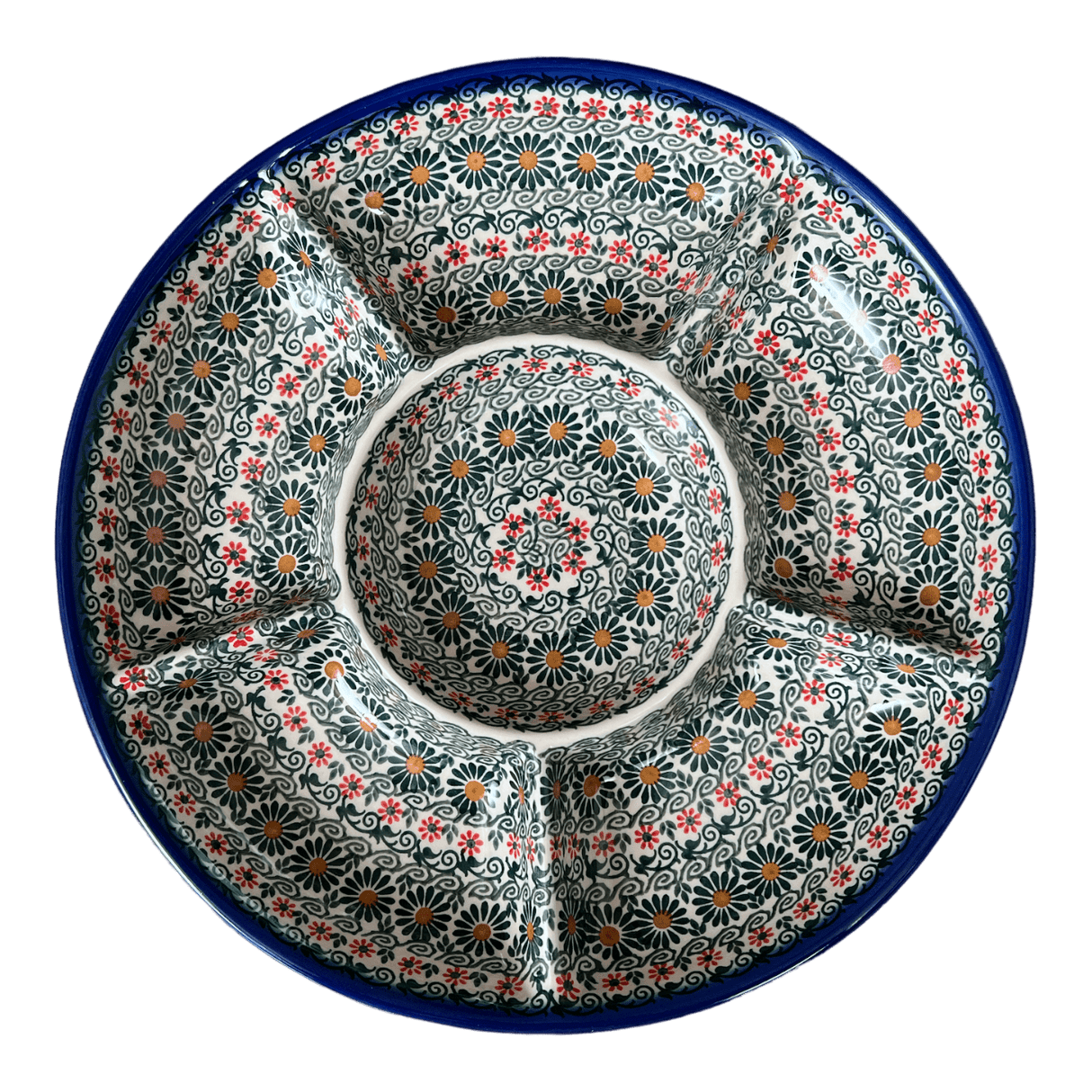 Platter, Round, Divided, 13.25" in "Garden Breeze" by Andy | NDA172-A48