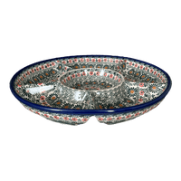 A picture of a Polish Pottery Divided Serving Dish (Garden Breeze) | NDA172-A48 as shown at PolishPotteryOutlet.com/products/divided-serving-dish-garden-breeze-nda172-48