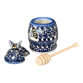 Polish Pottery Honey Jar (Tulip Path) | NDA18-25 Additional Image at PolishPotteryOutlet.com