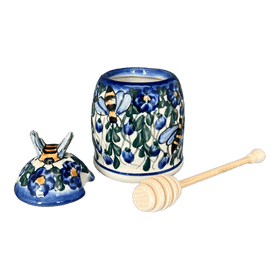 Polish Pottery Honey Jar (Blue Cascade) | NDA18-A31 Additional Image at PolishPotteryOutlet.com
