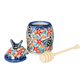 Polish Pottery Honey Jar (Meadow in Bloom) | NDA18-A54 Additional Image at PolishPotteryOutlet.com