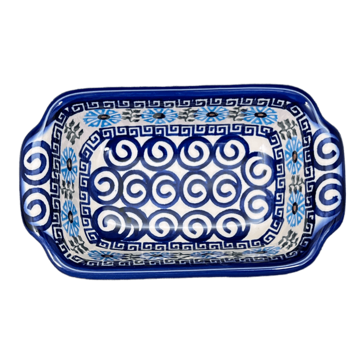 Baker, Bread, Small, 6.75" x 3.75" in "Blue Daisy Spiral" by Andy | NDA180-38