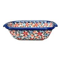 A picture of a Polish Pottery Small Bread Baker (Meadow in Bloom) | NDA180-A54 as shown at PolishPotteryOutlet.com/products/small-bread-baker-meadow-in-bloom-nda180-a54