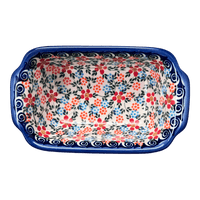 A picture of a Polish Pottery Small Bread Baker (Meadow in Bloom) | NDA180-A54 as shown at PolishPotteryOutlet.com/products/small-bread-baker-meadow-in-bloom-nda180-a54
