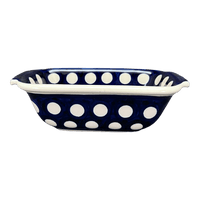 A picture of a Polish Pottery Small Bread Baker (Hello Dotty) | NDA180-A64 as shown at PolishPotteryOutlet.com/products/small-bread-baker-hello-dotty-nda180-64