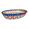 Polish Pottery Oval Baker (Red Lattice) | NDA187-20 at PolishPotteryOutlet.com