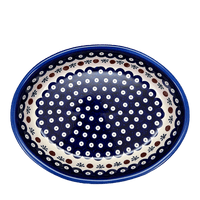 A picture of a Polish Pottery Oval Baker (Mosquito) | NDA187-24 as shown at PolishPotteryOutlet.com/products/oval-baker-mosquito-nda187-24