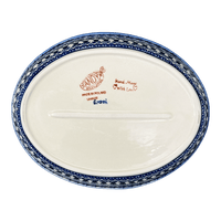 A picture of a Polish Pottery Oval Baker (Tulip Path) | NDA187-25 as shown at PolishPotteryOutlet.com/products/oval-baker-tulip-path-nda187-25