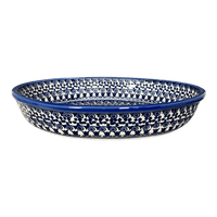 A picture of a Polish Pottery Oval Baker (Tulip Path) | NDA187-25 as shown at PolishPotteryOutlet.com/products/oval-baker-tulip-path-nda187-25