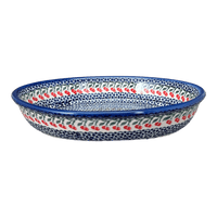 A picture of a Polish Pottery Oval Baker (Cherries Jubilee) | NDA187-29 as shown at PolishPotteryOutlet.com/products/oval-baker-cherries-jubilee-nda187-29