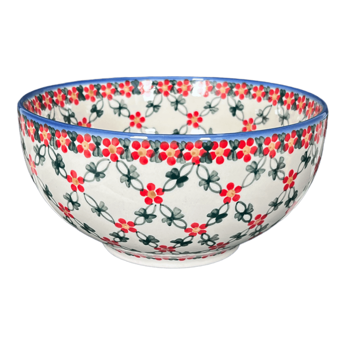 Bowl, Round, Deep, 8.5" in "Red Lattice" by Andy | NDA192-20