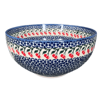 A picture of a Polish Pottery Deep 8.5" Bowl (Cherries Jubilee) | NDA192-29 as shown at PolishPotteryOutlet.com/products/deep-8-5-bowl-cherries-jubilee-nda192-29