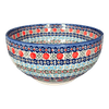 Polish Pottery Deep 8.5" Bowl (Pom-Pom Flower) | NDA192-30 at PolishPotteryOutlet.com