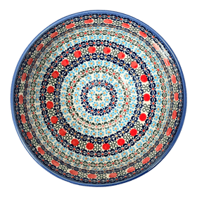 Polish Pottery Deep 8.5" Bowl (Pom-Pom Flower) | NDA192-30 Additional Image at PolishPotteryOutlet.com