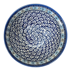 Polish Pottery Deep 8.5" Bowl (Blue Daisy Spiral) | NDA192-38 Additional Image at PolishPotteryOutlet.com