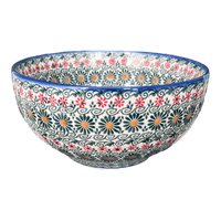 A picture of a Polish Pottery Deep 8.5" Bowl (Garden Breeze) | NDA192-A48 as shown at PolishPotteryOutlet.com/products/deep-8-5-bowl-garden-breeze-nda192-48