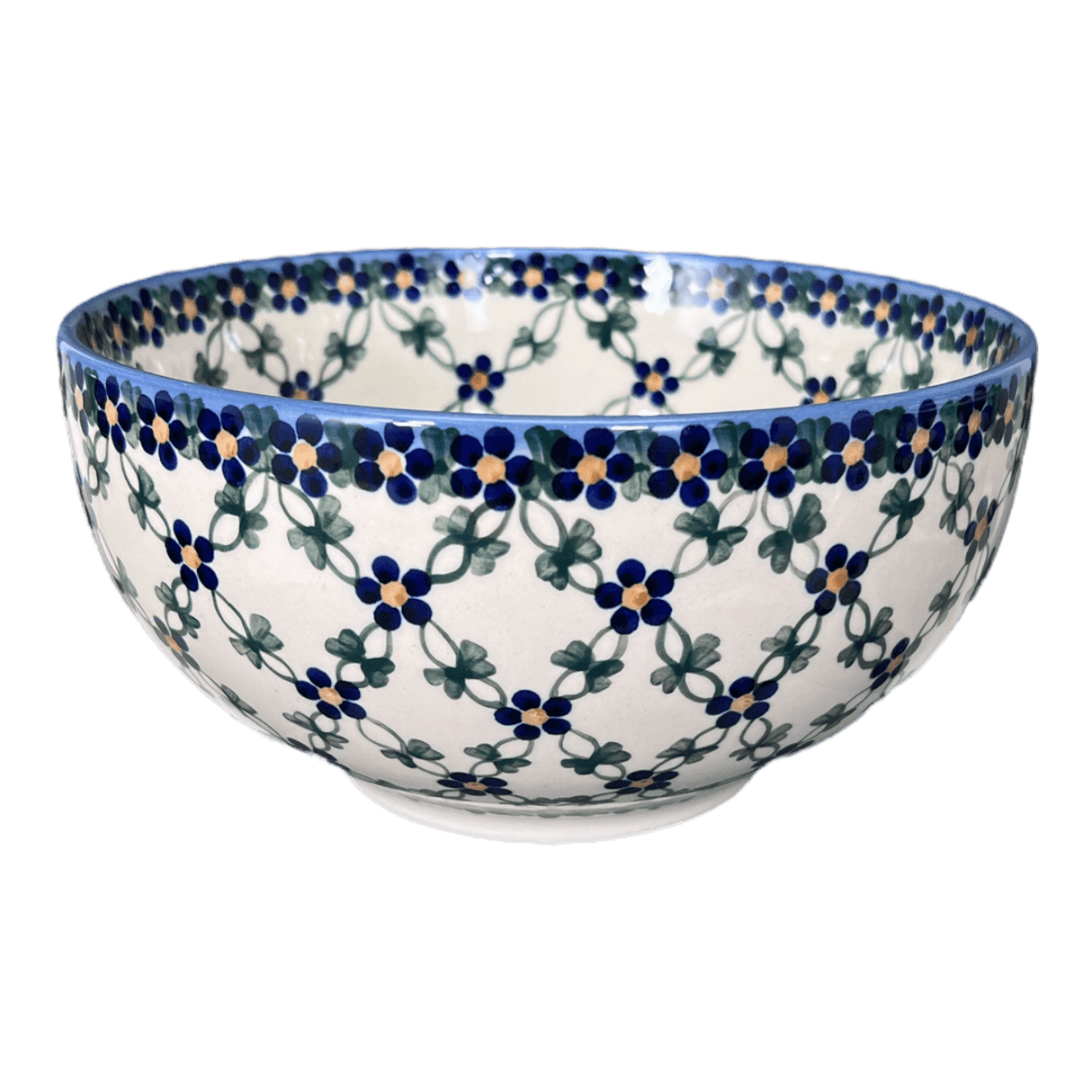 Bowl, Round, Deep, 8.5" in "Blue Lattice" by Andy | NDA192-6