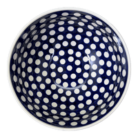 A picture of a Polish Pottery Deep 8.5" Bowl (Hello Dotty) | NDA192-A64 as shown at PolishPotteryOutlet.com/products/deep-8-5-bowl-hello-dotty-nda192-64
