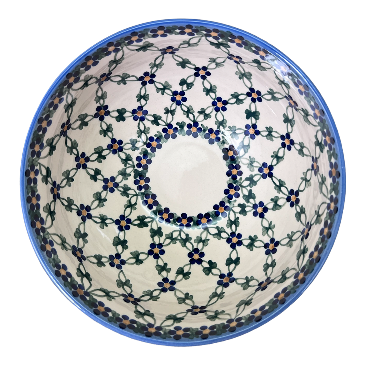 Bowl, Round, Deep, 8.5" in "Blue Lattice" by Andy | NDA192-6