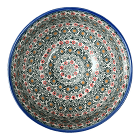 Polish Pottery Deep 9" Bowl (Garden Breeze) | NDA194-A48 Additional Image at PolishPotteryOutlet.com