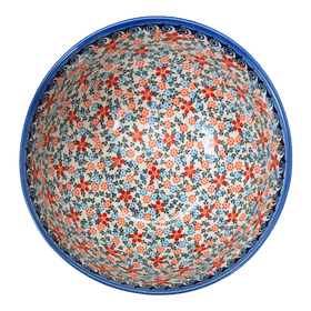 Polish Pottery Deep 9" Bowl (Meadow in Bloom) | NDA194-A54 Additional Image at PolishPotteryOutlet.com