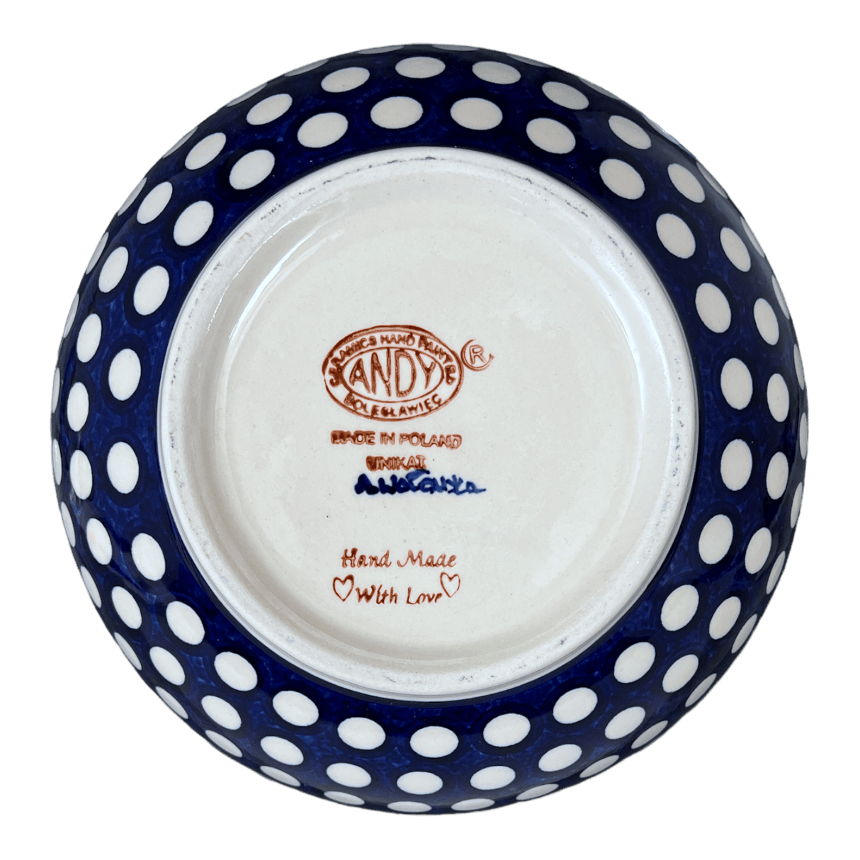 Bowl, Round, Deep, 9" in "Hello Dotty" by Andy | NDA194-A64