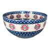 Polish Pottery Deep 9" Bowl (Polish Bouquet) | NDA194-82 at PolishPotteryOutlet.com