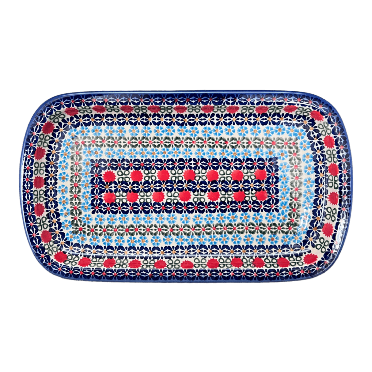 Tray, Shallow Serving, 12.5" x 7.5" in "Pom-Pom Flower" by Andy | NDA210-30