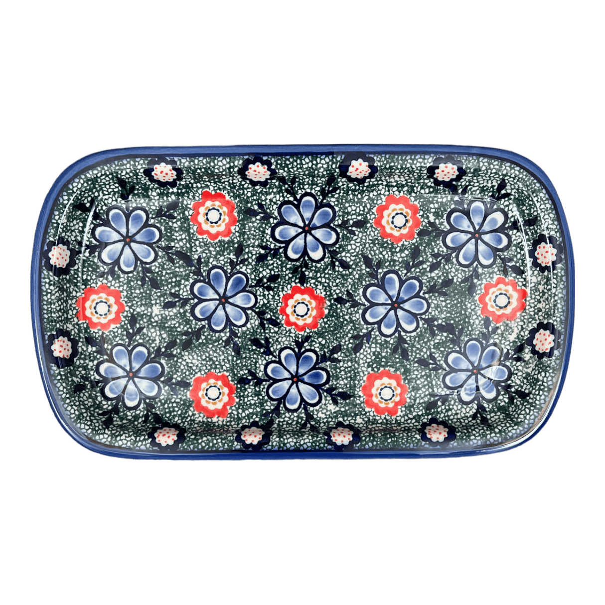 Tray, Shallow Serving, 12.5" x 7.5" in "Floral Fairway" by Andy | NDA210-42