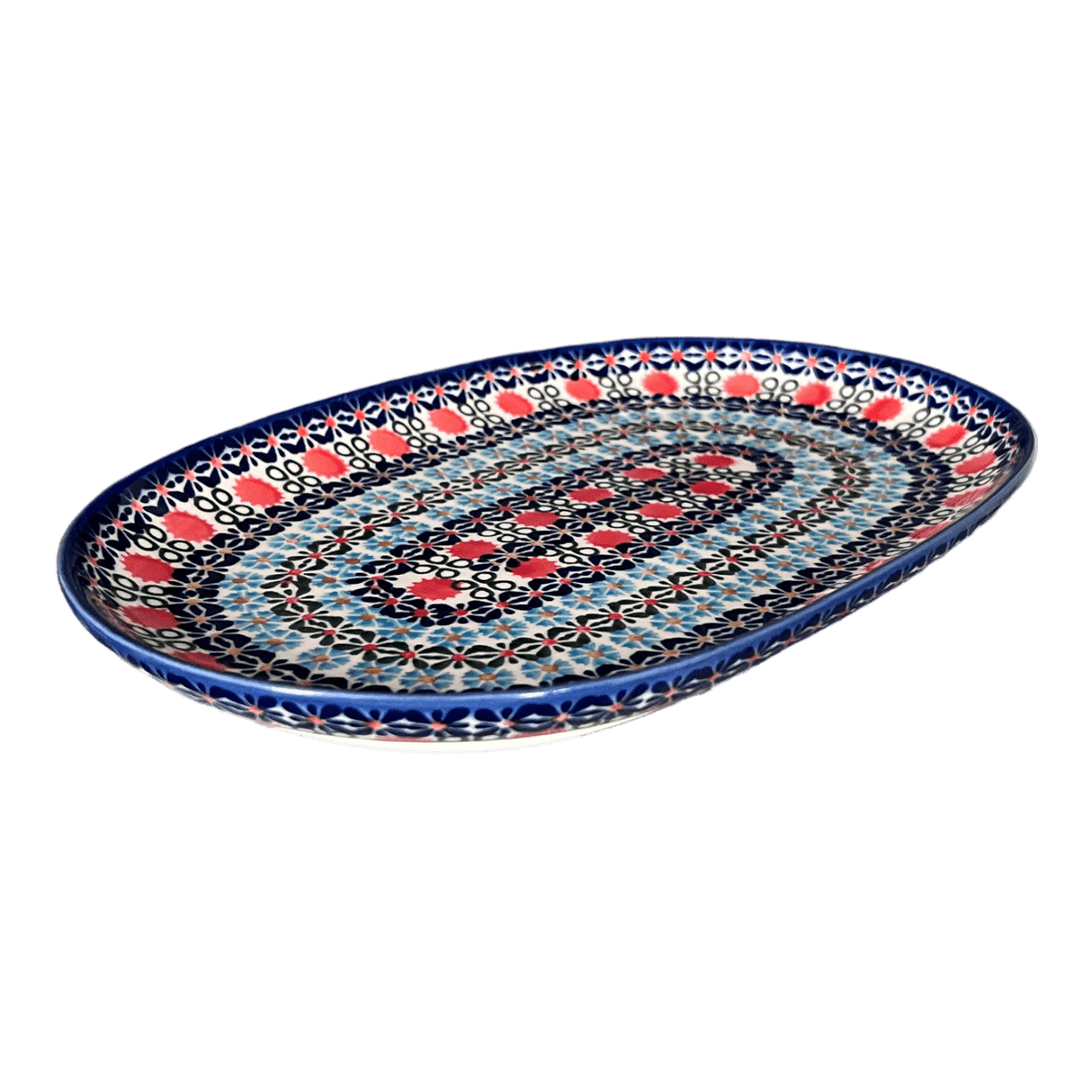 Plate, Oval, Shallow, 7" x 11" in "Pom-Pom Flower" by Andy | NDA245-30